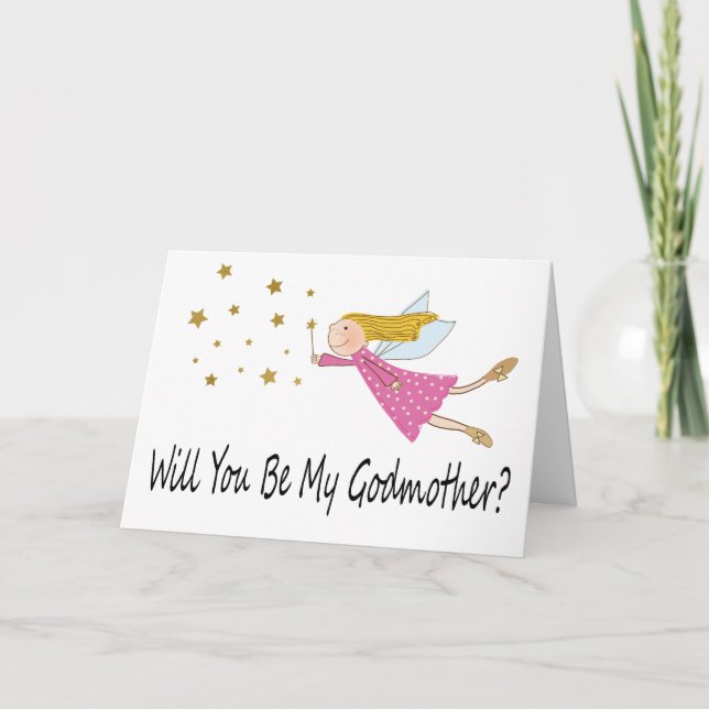 Cute Fairy Godmother Proposal Photo Card (Front)