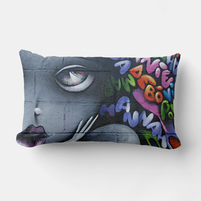 Cute Fairy Graffiti Lumbar Cushion (Front)