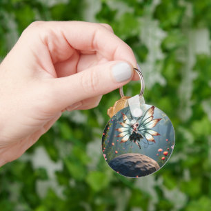 Cute Fairy Guardian in Magical Forest Key Ring