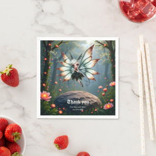Cute Fairy Guardian in Magical Forest Napkin