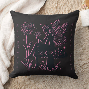 Cute Fairy Mushroom and Flower Chill Girl Cushion