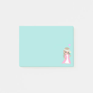 Cute Fairy on Light Blue Post-it Notes