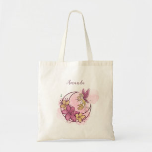 Cute Fairy on The Moon Girl Tote Bag