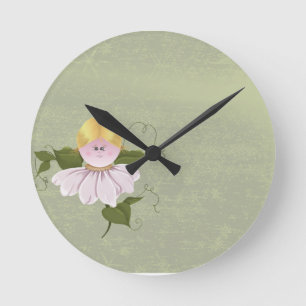 Cute Fairy or Pixie Round Clock