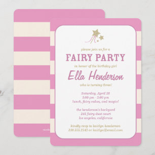 Cute Fairy Princess Birthday Party Invitations
