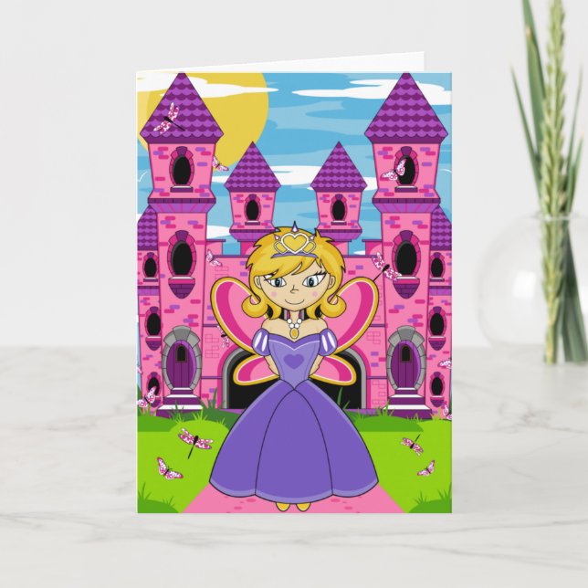 Cute Fairy Princess Greeting Card (Front)