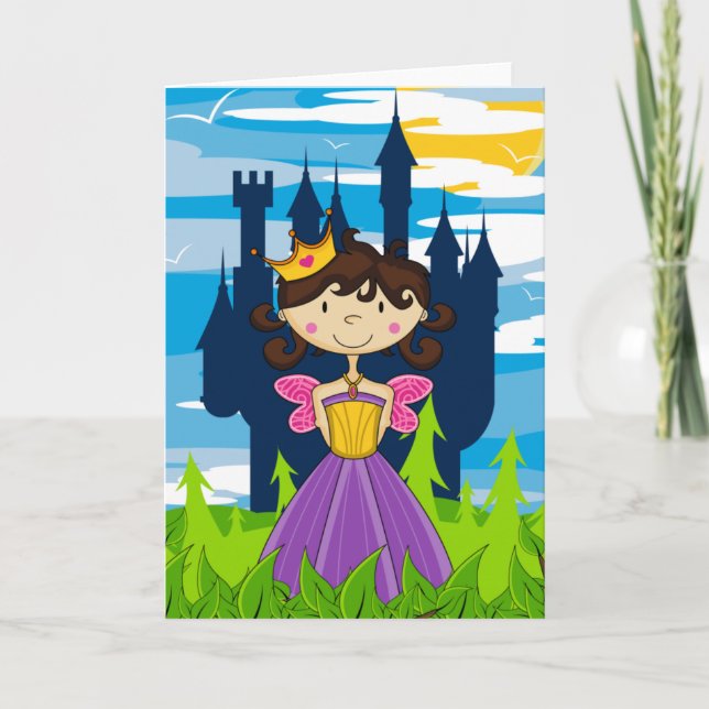 Cute Fairy Princess Greeting Card (Front)
