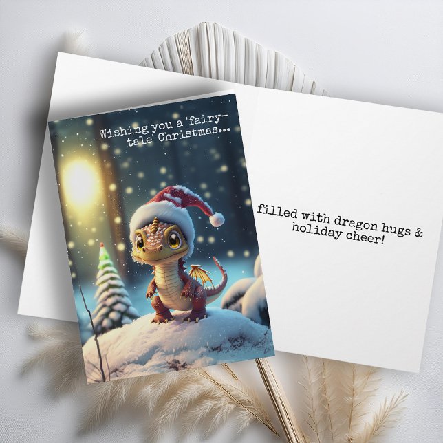 Cute Fairy-tale Dragon Christmas Card (Creator Uploaded)