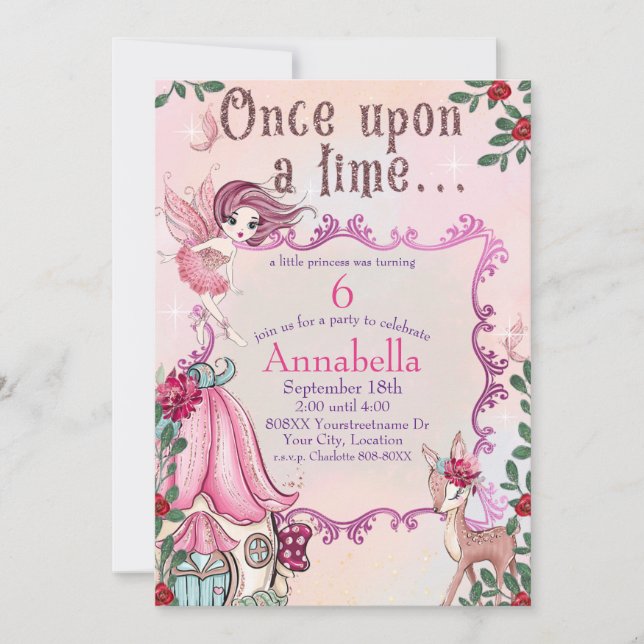 Cute Fairy Tale Garden Invitation (Front)