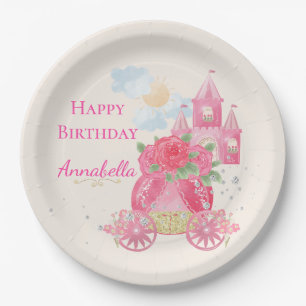 Cute Fairy Tale Pink Princess Party Paper Plate