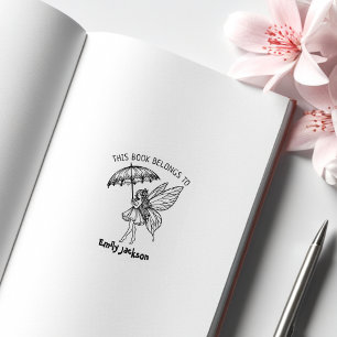 Cute Fairy Vintage Book Rubber Stamp
