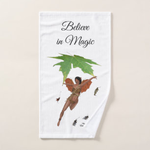 Cute Fairy With Brown Wings Hand Towel