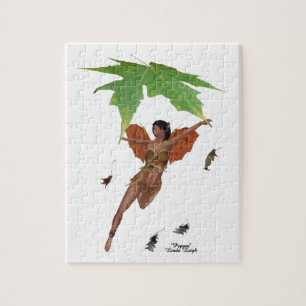 Cute Fairy With Brown Wings Jigsaw Puzzle