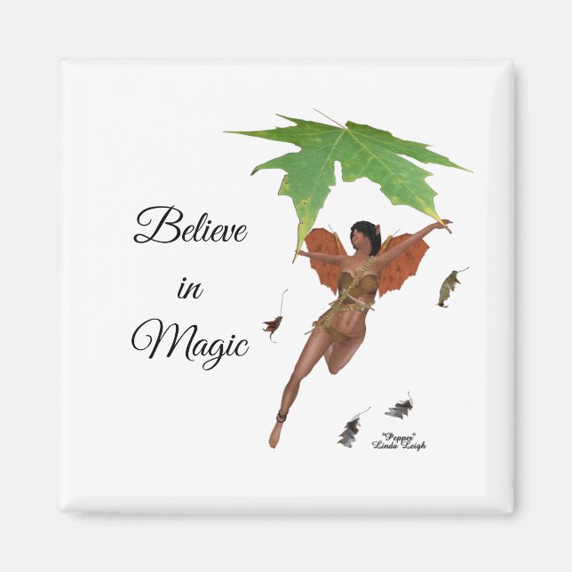 Cute Fairy With Brown Wings Magnet (Front)