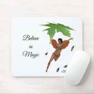 Cute Fairy With Brown Wings Mouse Pad