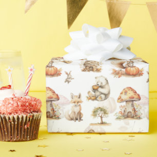 Cute Fairy Woodland Animal Pattern Wrapping Paper