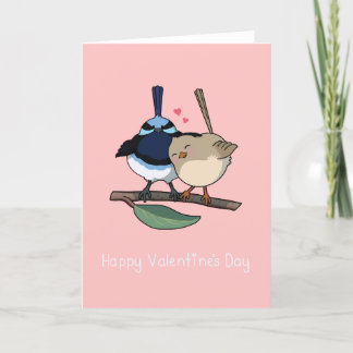 Cute Fairy-Wren Valentine's Card Kawaii Style