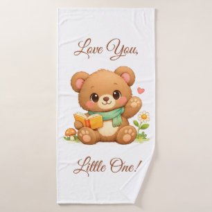 Cute Fairytale Reading Bear 3-Piece Kids Towel Set