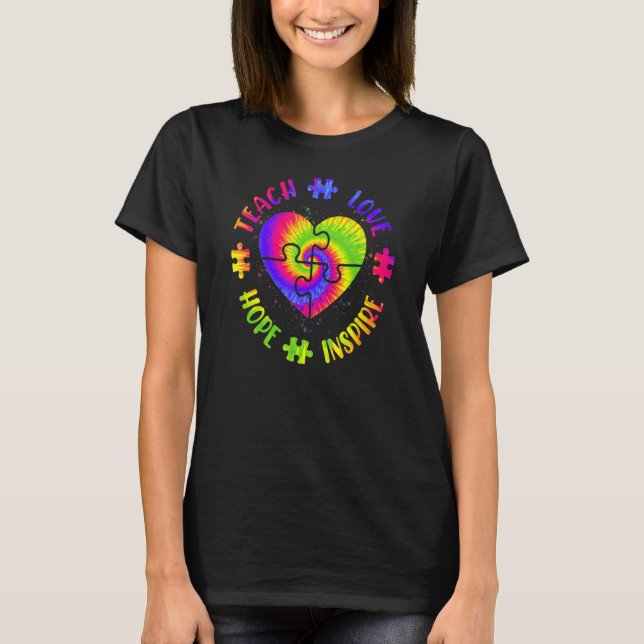 Cute Faith Hope Love Autism Awareness Month Asd Su T-Shirt (Front)