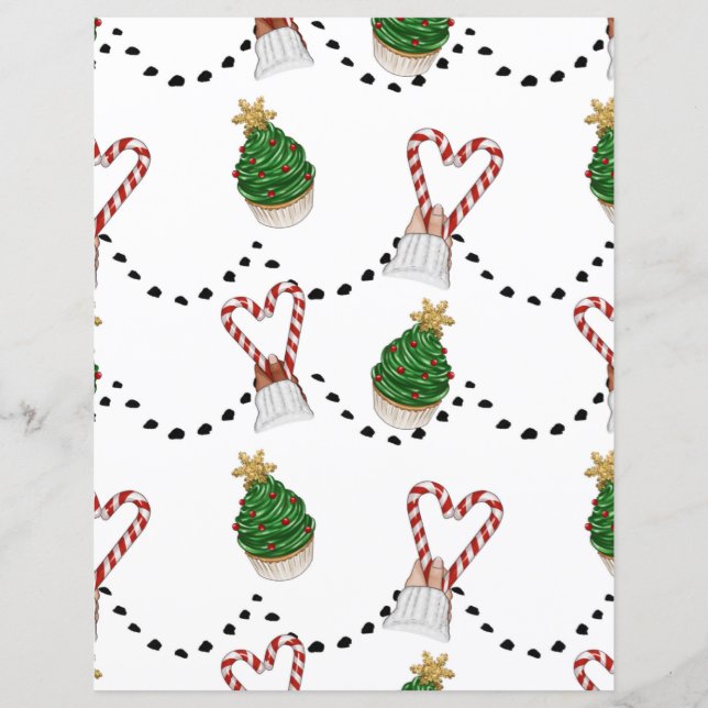 Cute Falalala Christmas Scrapbook Paper (Front)