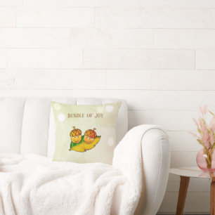 Cute Fall Acorn Bundle of Joy Twin Baby Shower Cushion
