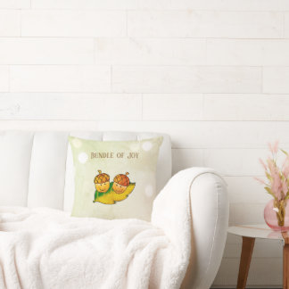 Cute Fall Acorn Bundle of Joy Twin Baby Shower Cushion