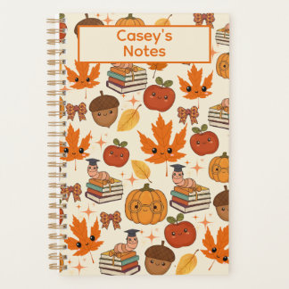 Cute Fall Anime School Notes Personalized Planner