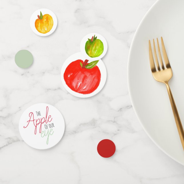 Cute fall apple kid birthday party confetti (Group)