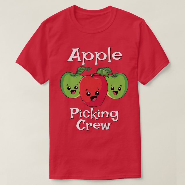 Cute Fall Autumn Orchard Matching Family Apple Pic T-Shirt (Design Front)