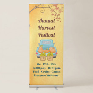 Cute Fall Autumn Pumpkin Harvest Festival Banner