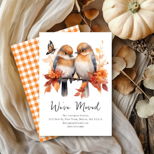 Cute Fall Birds   We've Moved Address Announcement