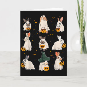 Cute Fall Bunny Ghost Costume Rabbit Lover Soky Se Card