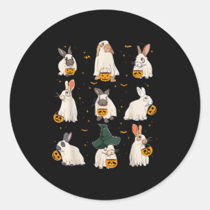 Cute Fall Bunny Ghost Costume Rabbit Lover Soky Se Classic Round Sticker