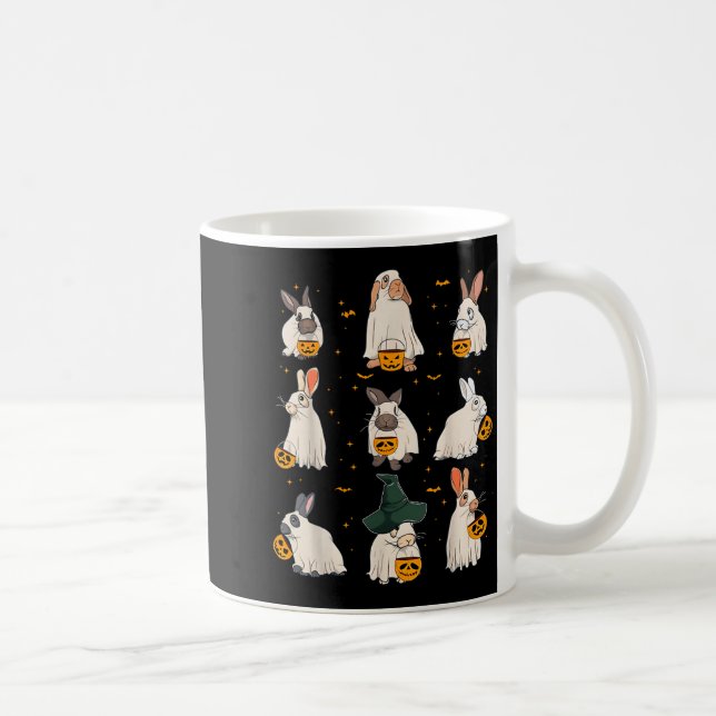 Cute Fall Bunny Ghost Costume Rabbit Lover Soky Se Coffee Mug (Right)