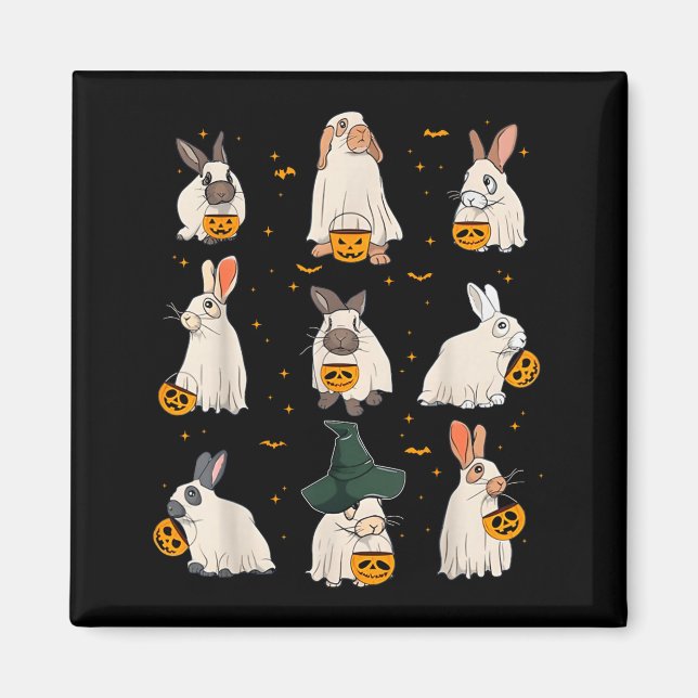 Cute Fall Bunny Ghost Costume Rabbit Lover Soky Se Magnet (Front)