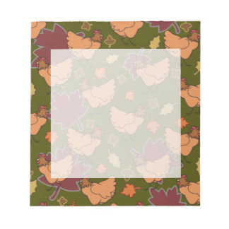 Cute Fall Chicken Pattern Notepad