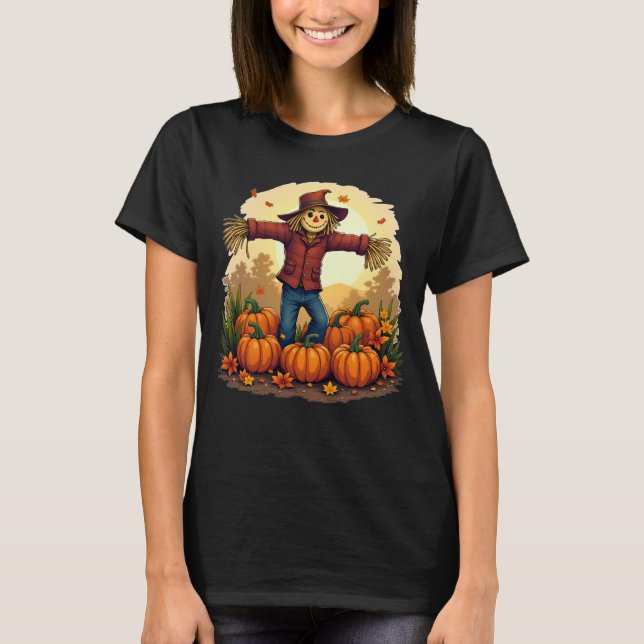 Cute Fall Colours Halloween Thanksgiving Tee (Front)