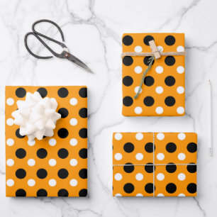 Cute Fall Colours Polka Dots Pattern Wrapping Paper Sheet