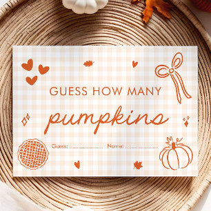 Cute Fall Cutie Pie Guess How Many Pumpkins Game Enclosure Card