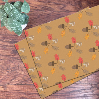 Cute Fall Doodle Brown Tissue Paper