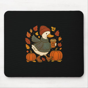 Cute Fall Duck Pumpkin Spice Latte Autumn Coffee G Mouse Mat