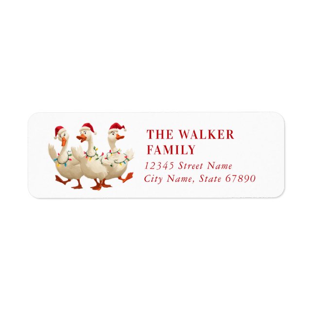 Cute Fall Duck Return Address Labels (Front)