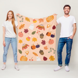 Cute Fall Fleece Blanket