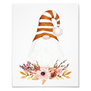 Cute  Fall Florals and Gnome Wall Art