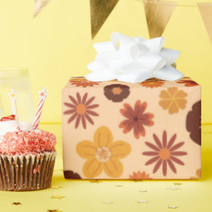 Cute Fall Flowers Autumn Birthday Gifts Seamless Wrapping Paper