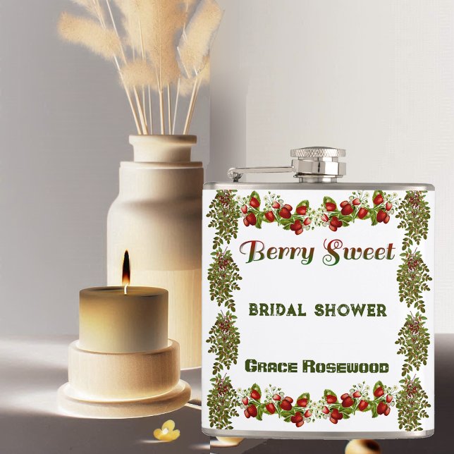Cute Fall Foliage Autumn Berry Sweet Bridal Shower Hip Flask (Cute Fall Foliage Autumn Berry Sweet Bridal Shower Flask)