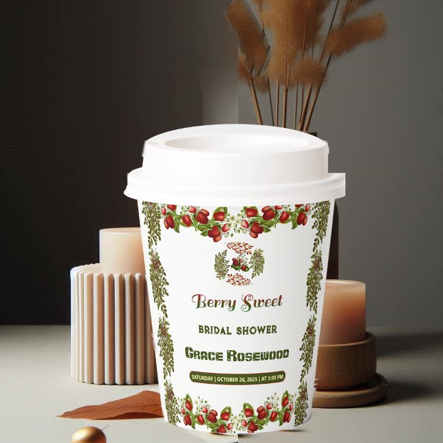 Cute Fall Foliage Autumn Berry Sweet Bridal Shower Paper Cups (Cute Fall Foliage Autumn Berry Sweet Bridal Shower Paper Cups)
