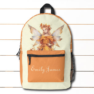 Cute Fall Forest Fairy Girly Personalised Name Printed Backpack