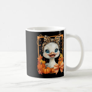 Cute Fall Goose Coquette Leopard Bows Pumpkin Autu Coffee Mug
