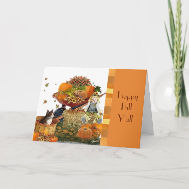 Cute Fall Harvest Note Card (Front)